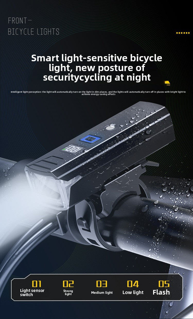 USB-C Rechargeable Bike Light with Digital Display