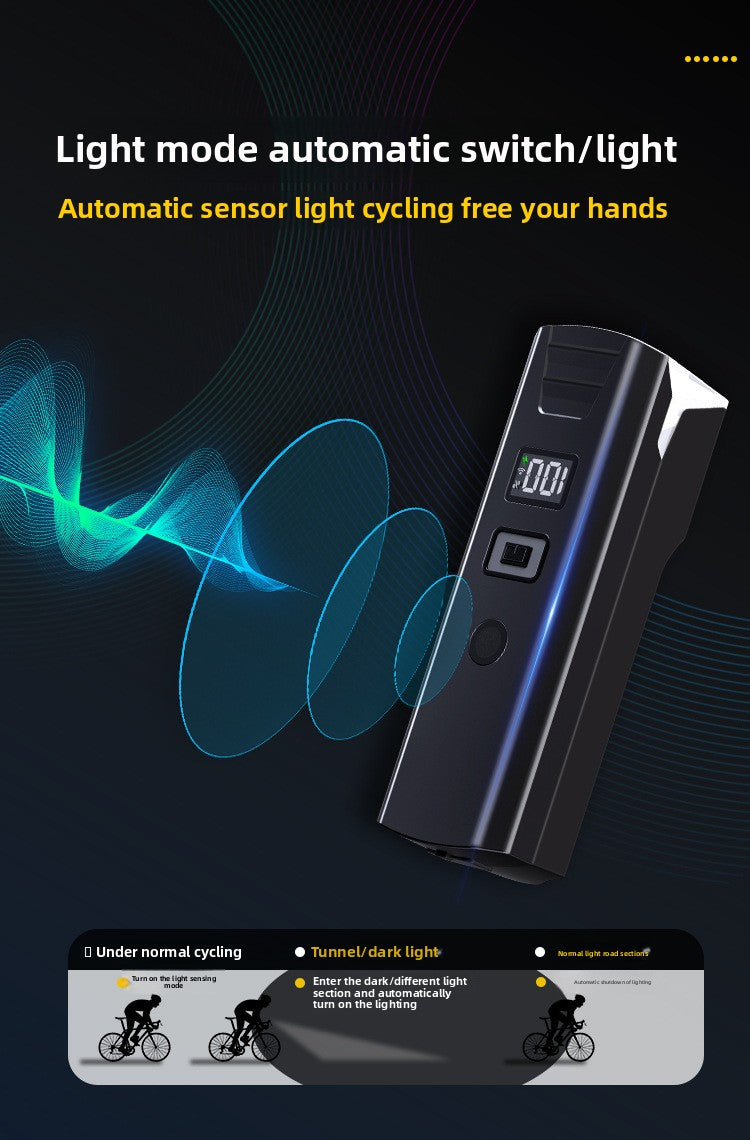 USB-C Rechargeable Bike Light with Digital Display