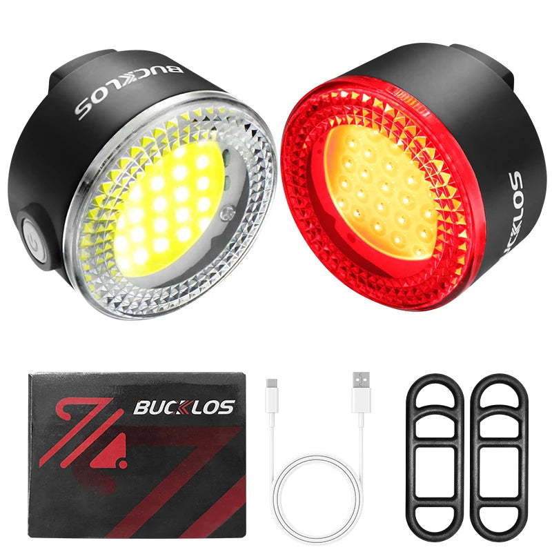 BUCKLOS 500lm USB Bike Light Set with Taillight