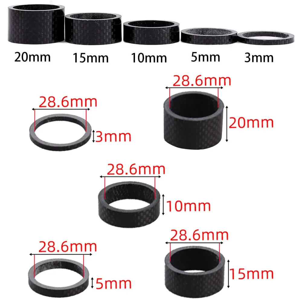 Carbon Fibre MTB Headset Spacer Set (5pcs)