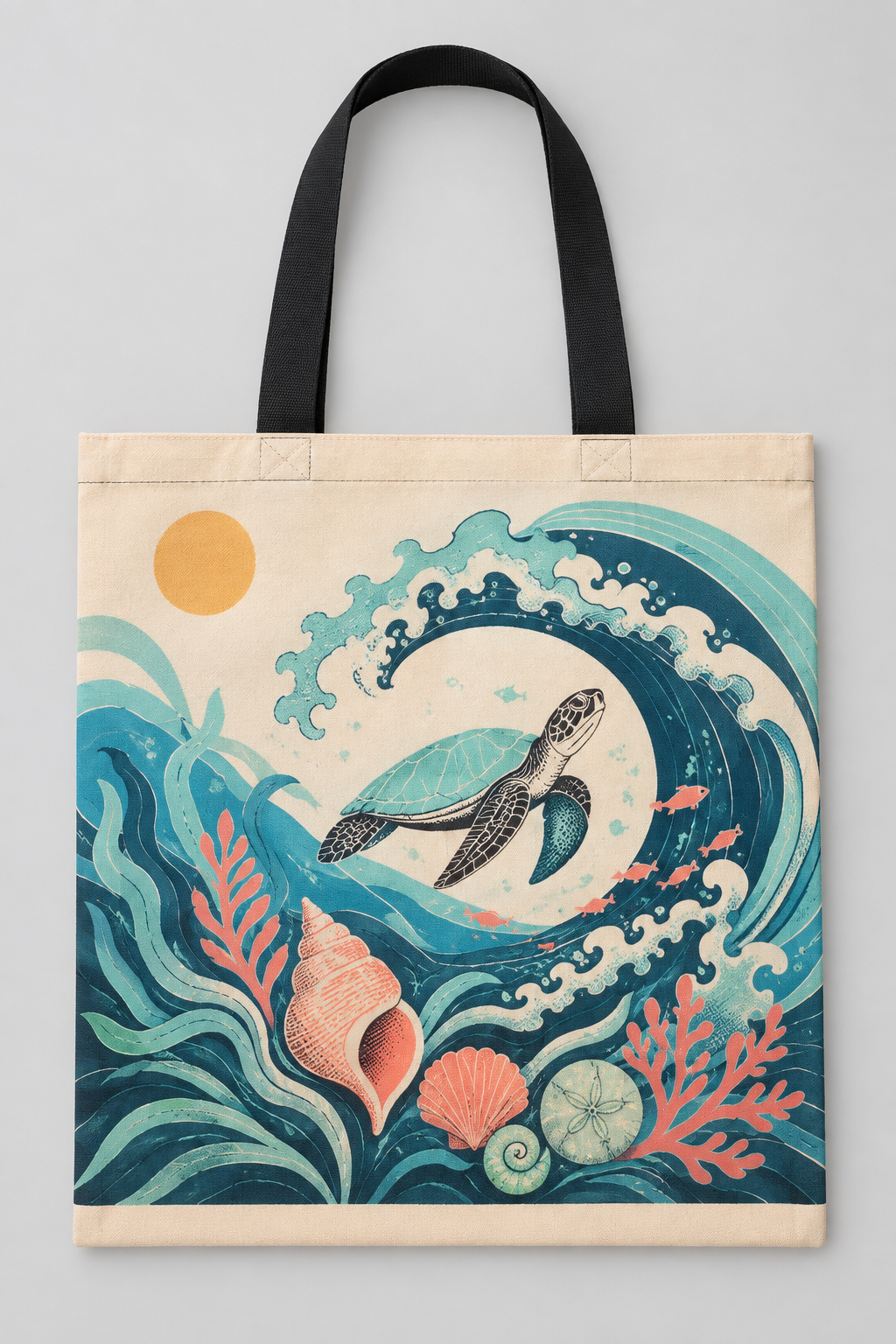 Ocean turtle tote bag enhanced photo 1