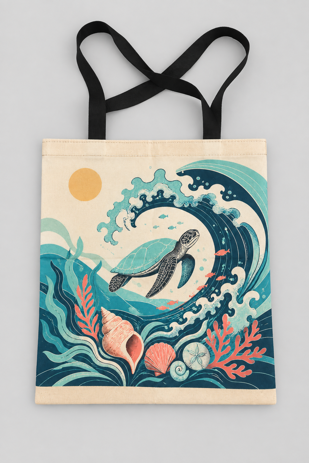 Ocean turtle tote bag enhanced photo 2